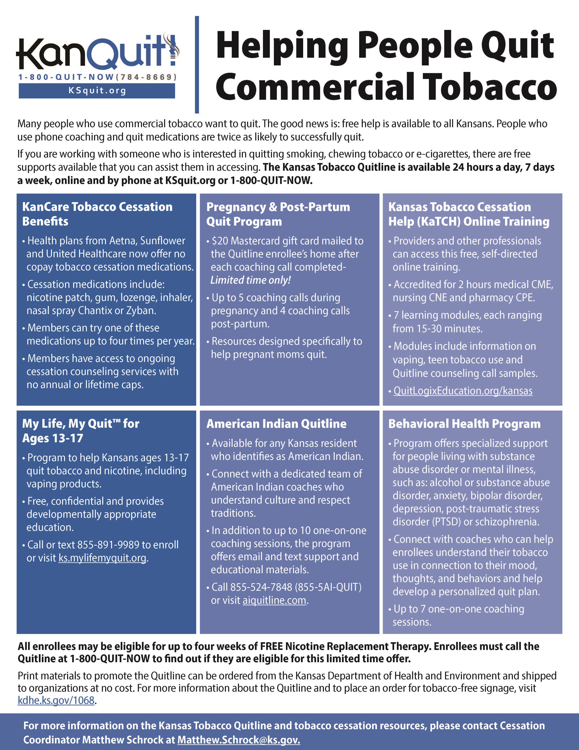 Quitline Enhancements Flyer Opens in new window